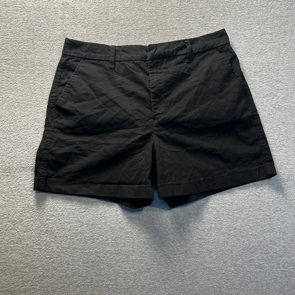 Gloria Vanderbilt Chino Shorts Womens Size 14‎ Black Casual Mid Rise Classic